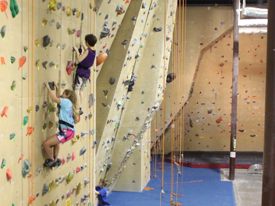 Rock climbing class for scouts at the Little Rock Climbing Center.